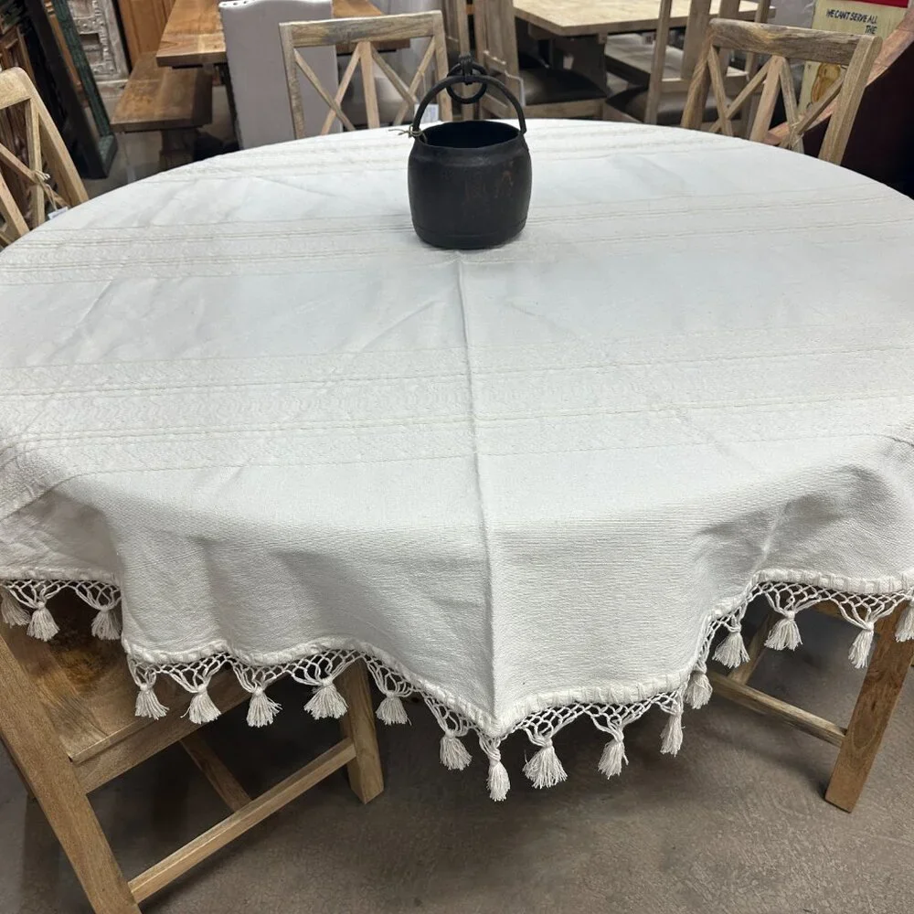 75'' Round Tablecloth from Oaxaca Mexico made with 100 % Handloom cotton…